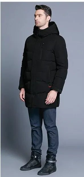 Men's Winter Warm Windproof Hooded Long Parka