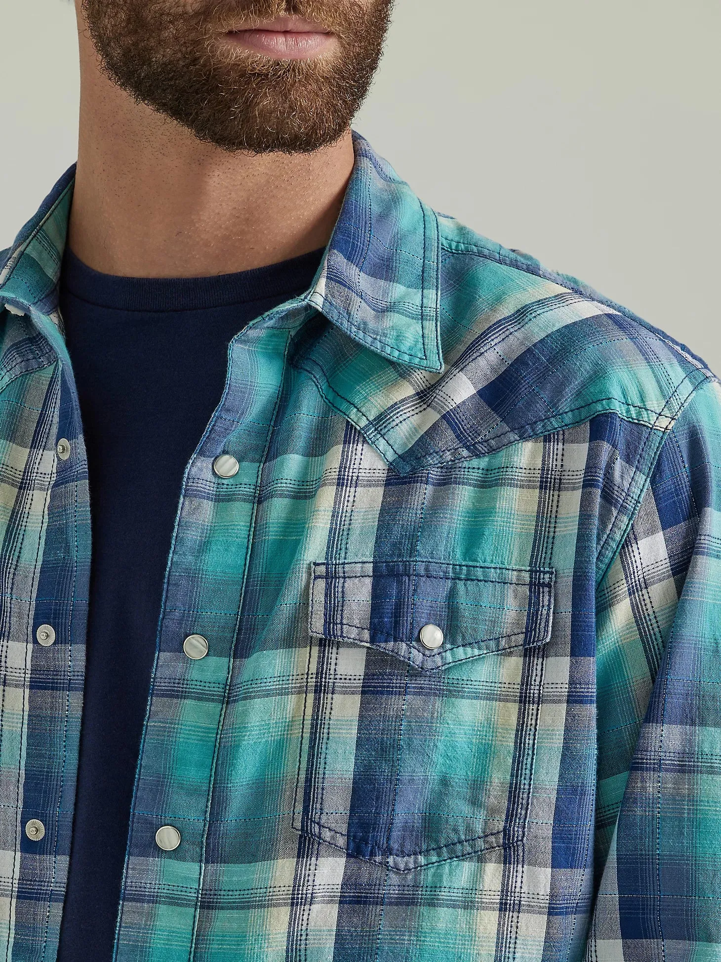 MEN'S WRANGLER RETRO® OCEAN PLAID