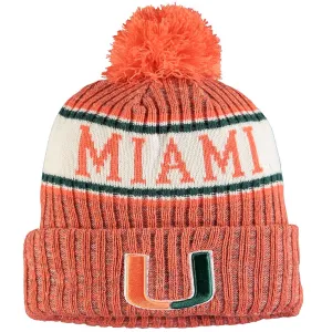 Miami Hurricanes - Team Logo Sport Cuffed Knit Hat with Pom, New Era