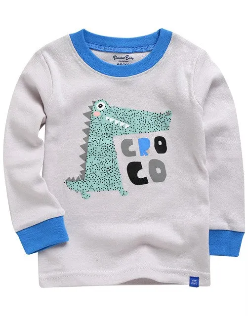 Mint Croco Long Sleeve Pajama