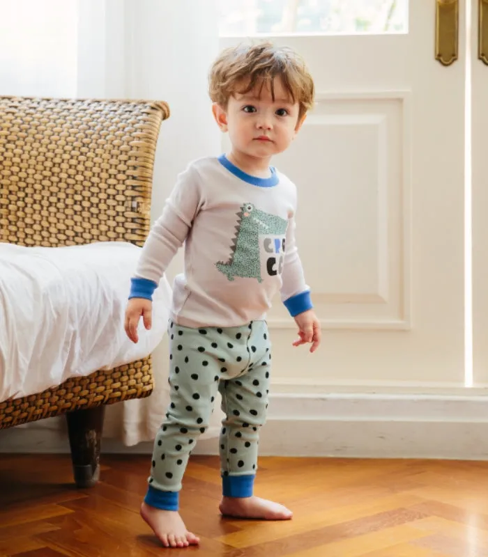 Mint Croco Long Sleeve Pajama