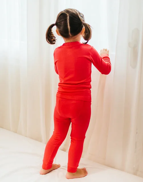 Modal Long Sleeve Pajama (Light Red/Dark Red)