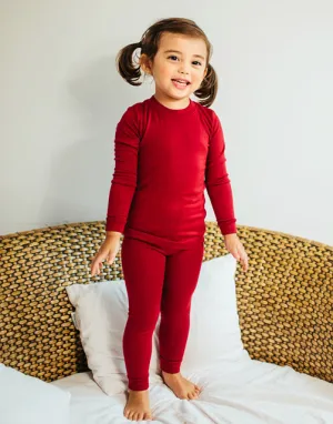 Modal Long Sleeve Pajama (Light Red/Dark Red)
