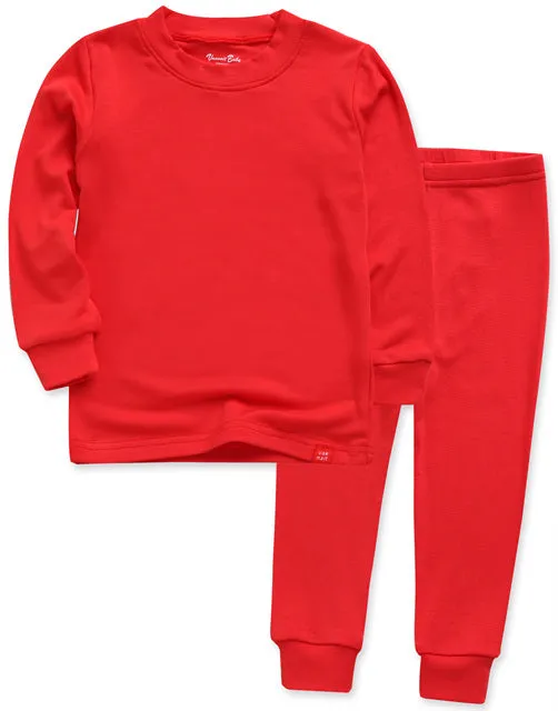 Modal Long Sleeve Pajama (Light Red/Dark Red)