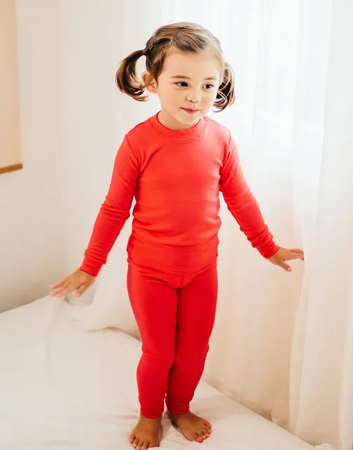 Modal Long Sleeve Pajama (Light Red/Dark Red)