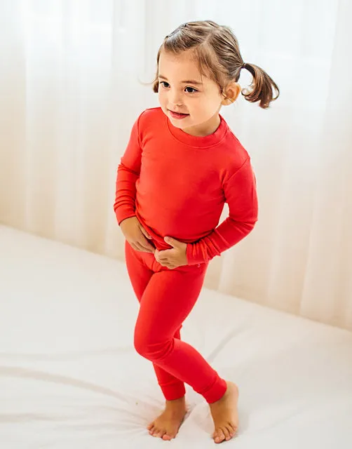 Modal Long Sleeve Pajama (Light Red/Dark Red)