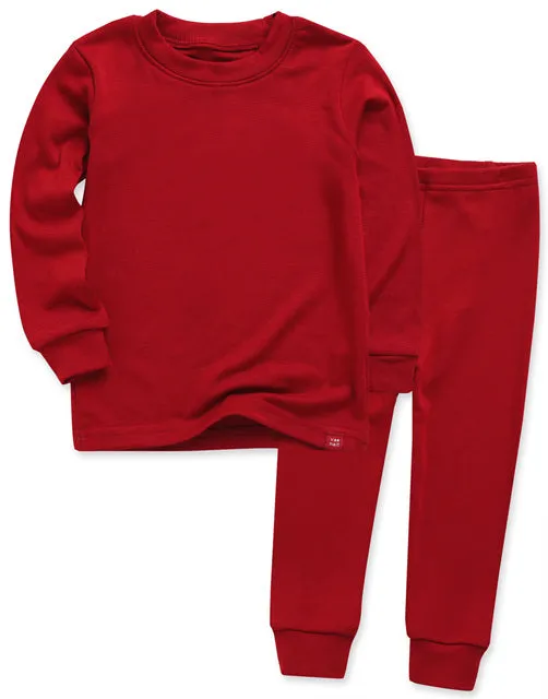 Modal Long Sleeve Pajama (Light Red/Dark Red)