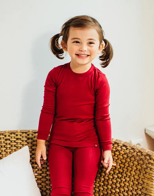 Modal Long Sleeve Pajama (Light Red/Dark Red)