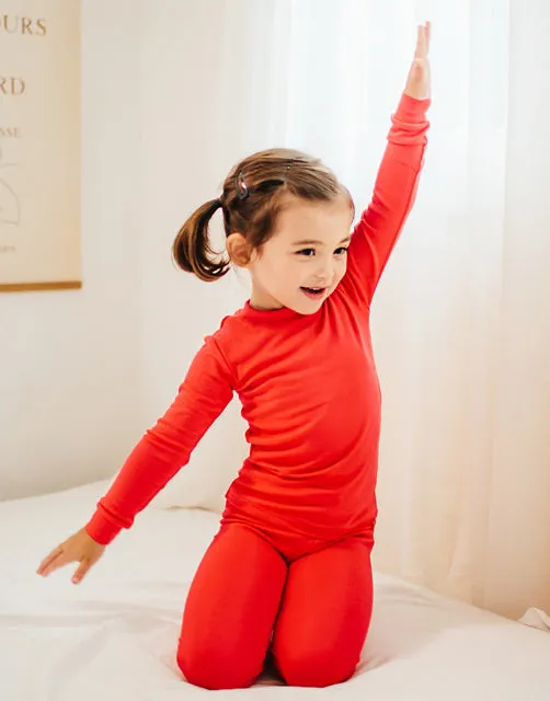 Modal Long Sleeve Pajama (Light Red/Dark Red)