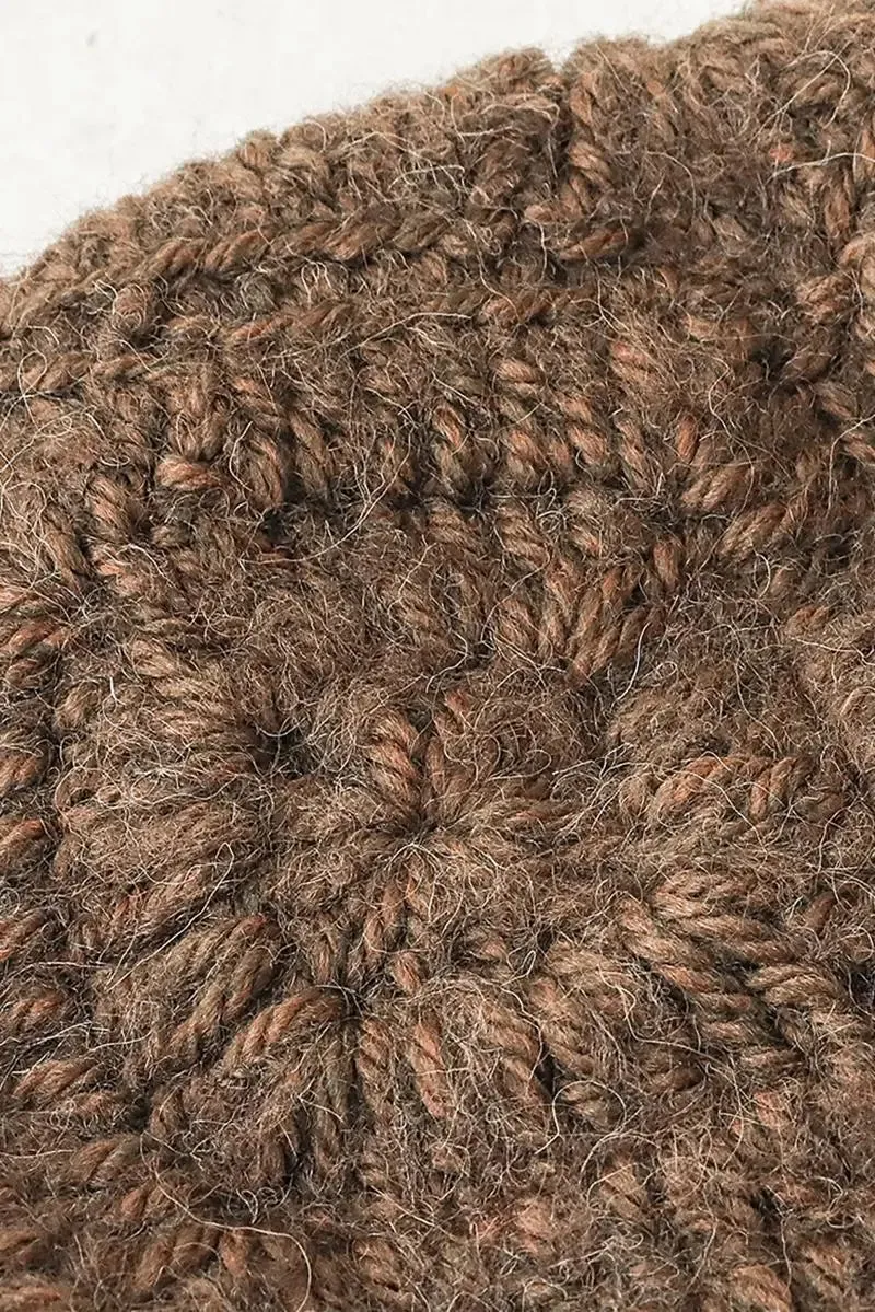 Mohair & Wool Blend Crochet Earflap Beanie