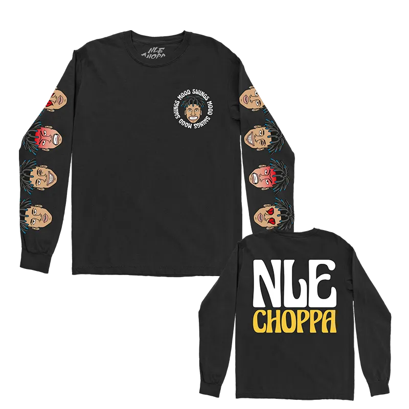 Mood Swings Long Sleeve Black T-Shirt   Digital Download