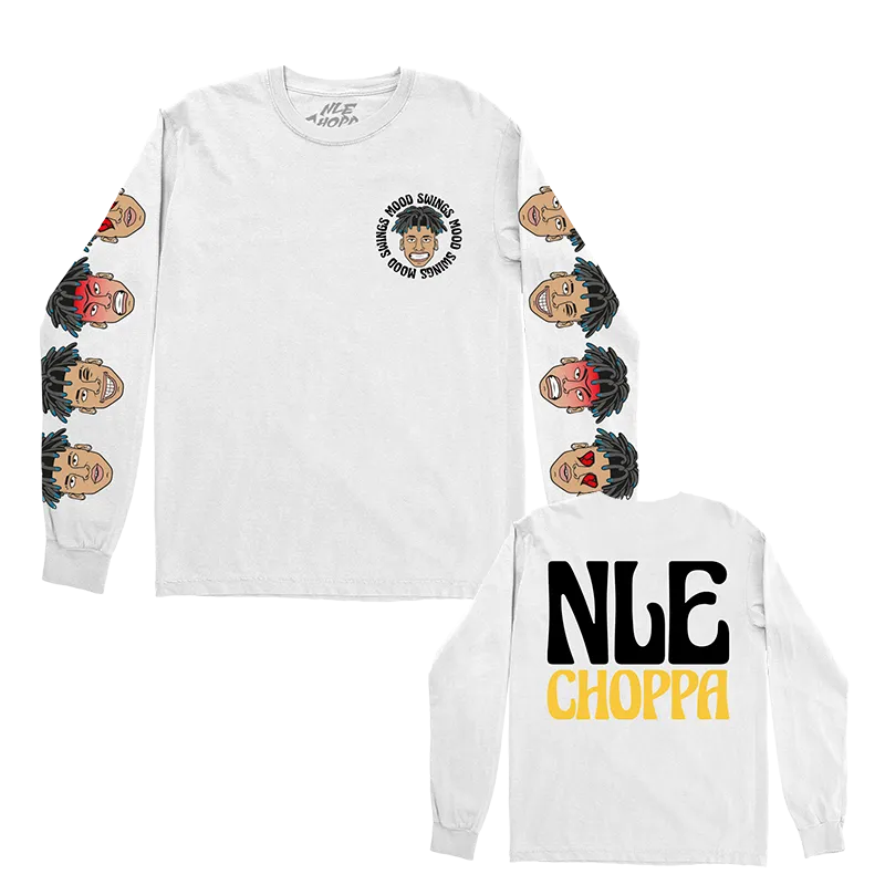 Mood Swings Long Sleeve White T-Shirt   Digital Download