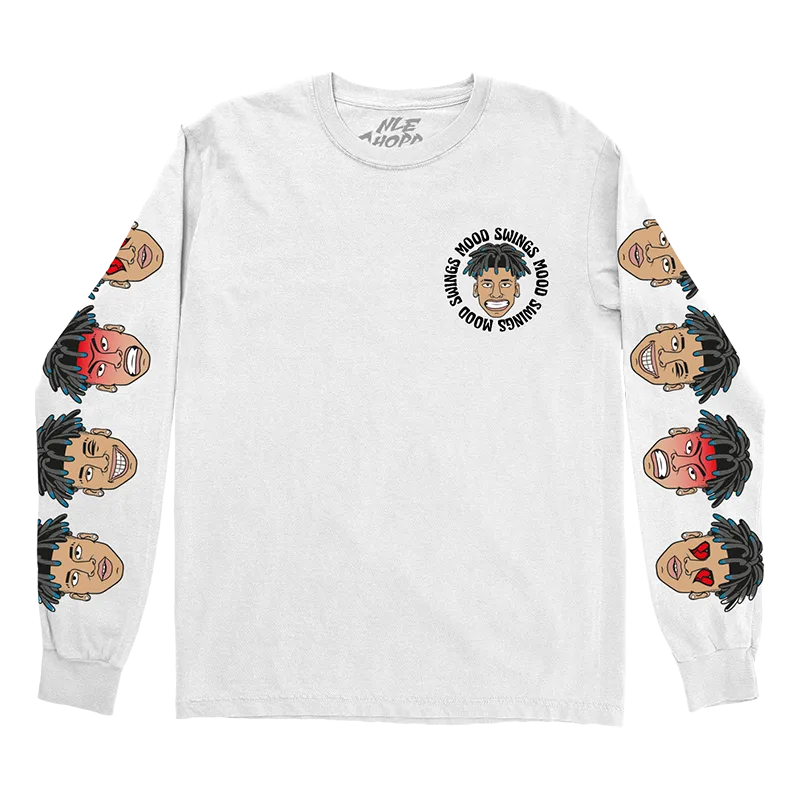 Mood Swings Long Sleeve White T-Shirt   Digital Download