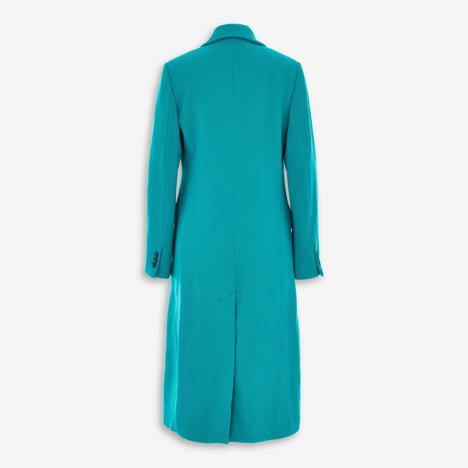 MSGM  Turquoise Thick Twill Wool Blend Trench Coat