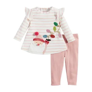 Mud Pie Pink Santa Tunic and Legging Set