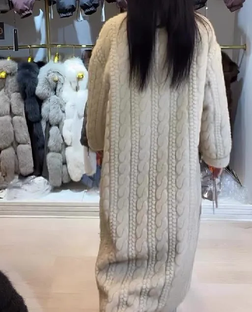 Multi-colored Fur Long Coat