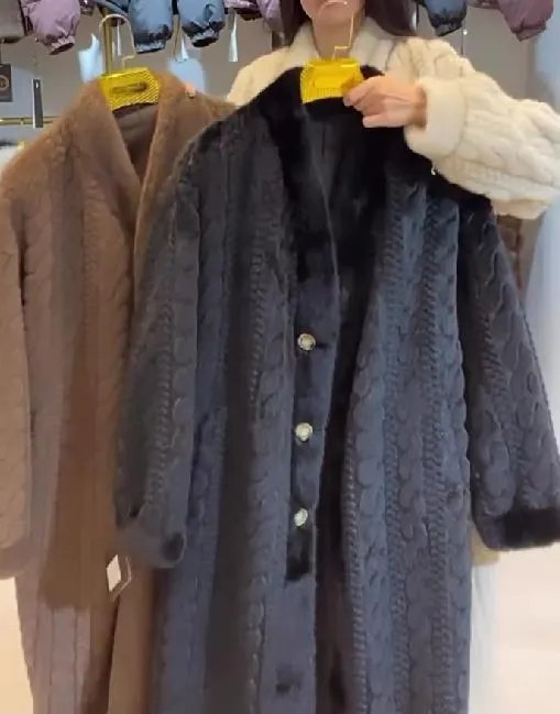 Multi-colored Fur Long Coat