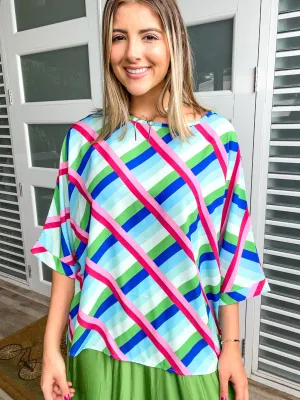 MULTICOLOR LINES TUNIC TOP