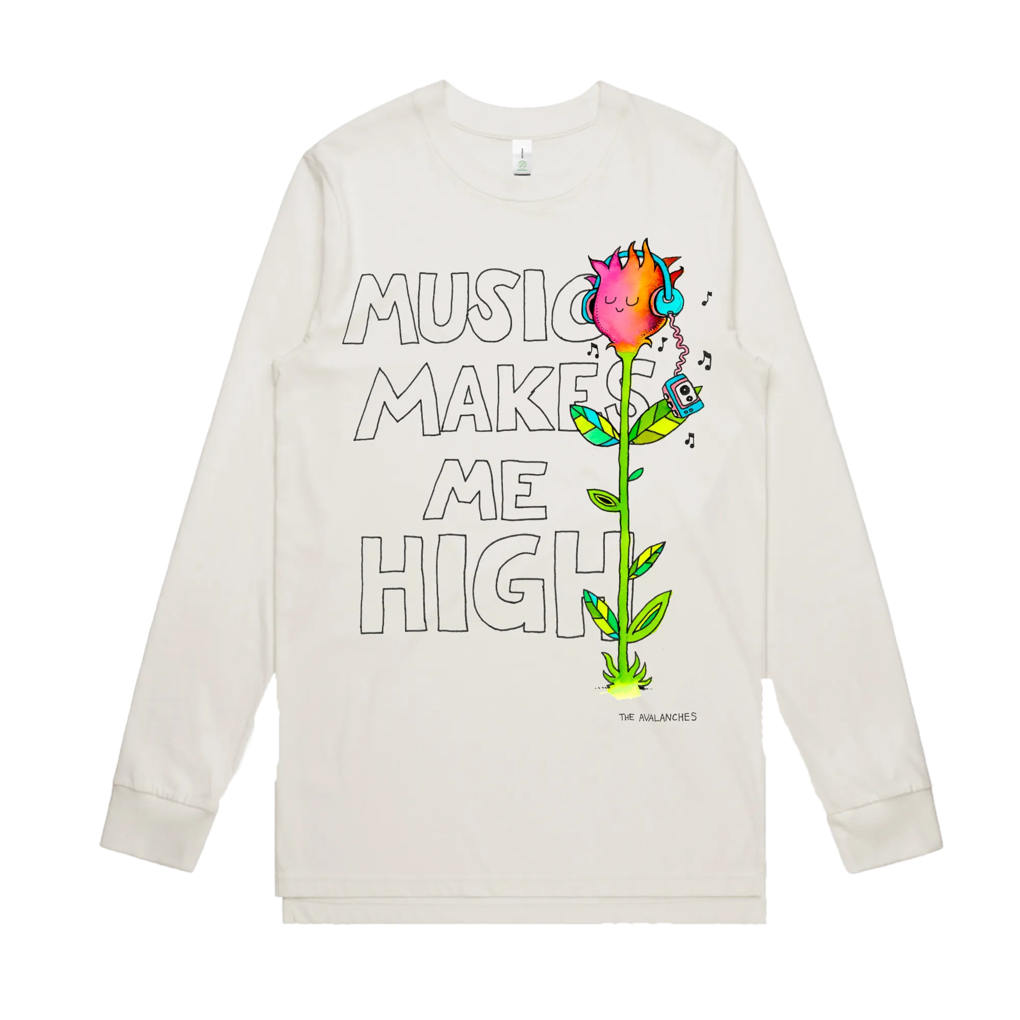 Music Makes Me High / Natural Long Sleeve