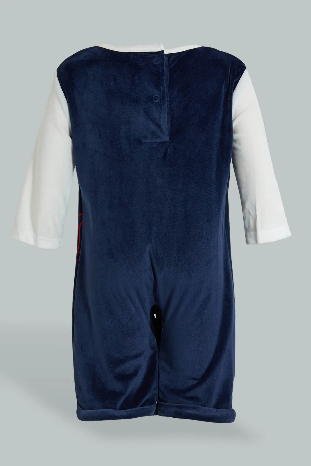 Navy Dino Dungaree Romper With Hat (2 Piece)