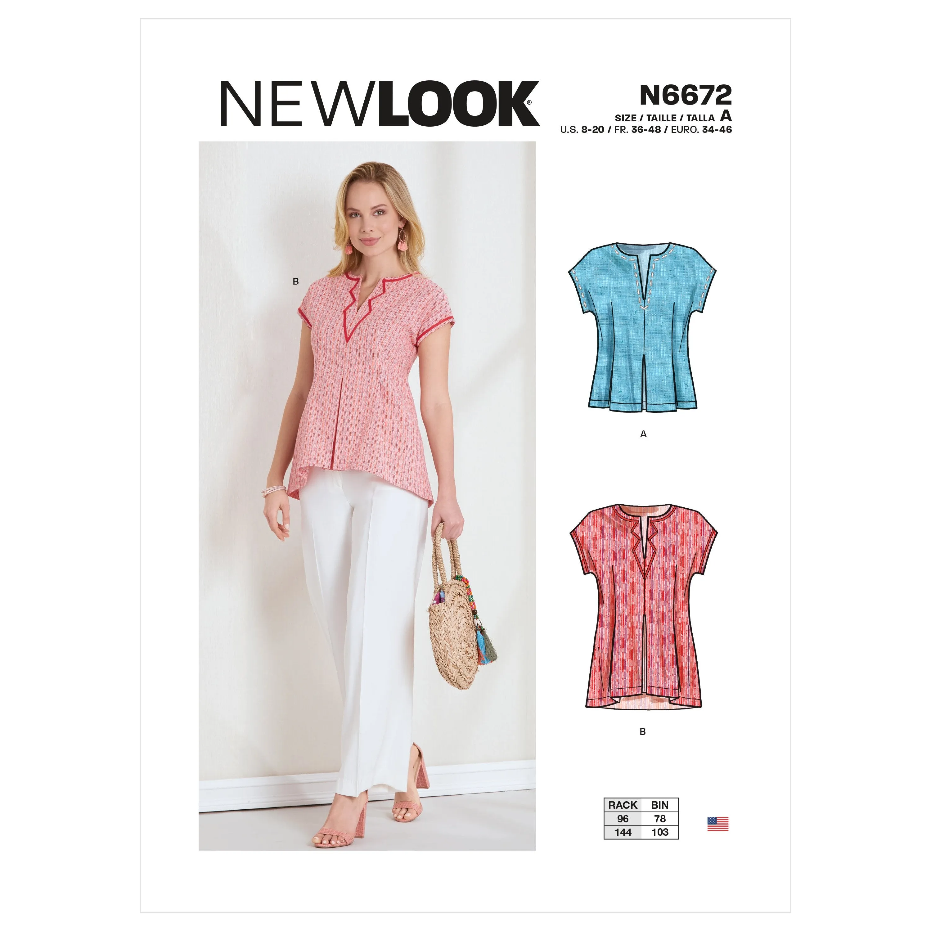 New Look Sewing Pattern 6672 Misses' Top or Tunic