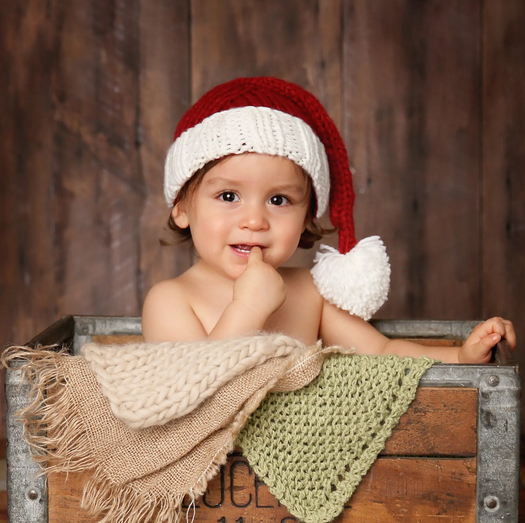 Nicholas Santa | Acrylic Hand Knit Kids & Baby Hat