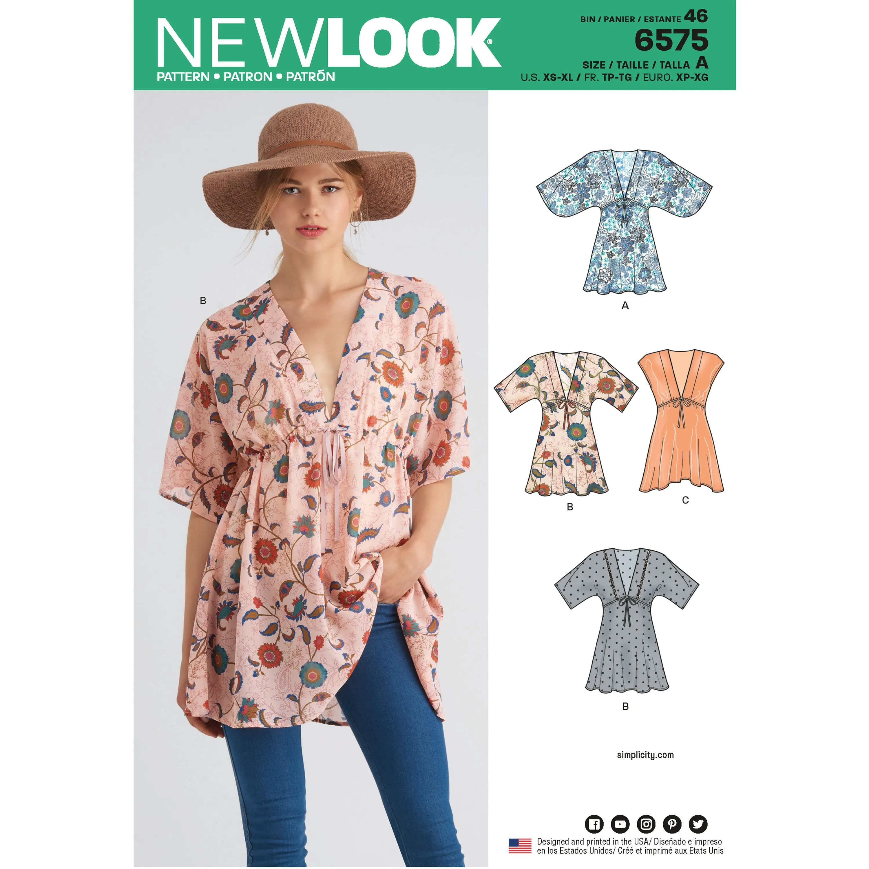 NL6575 Misses' Tunics sewing pattern