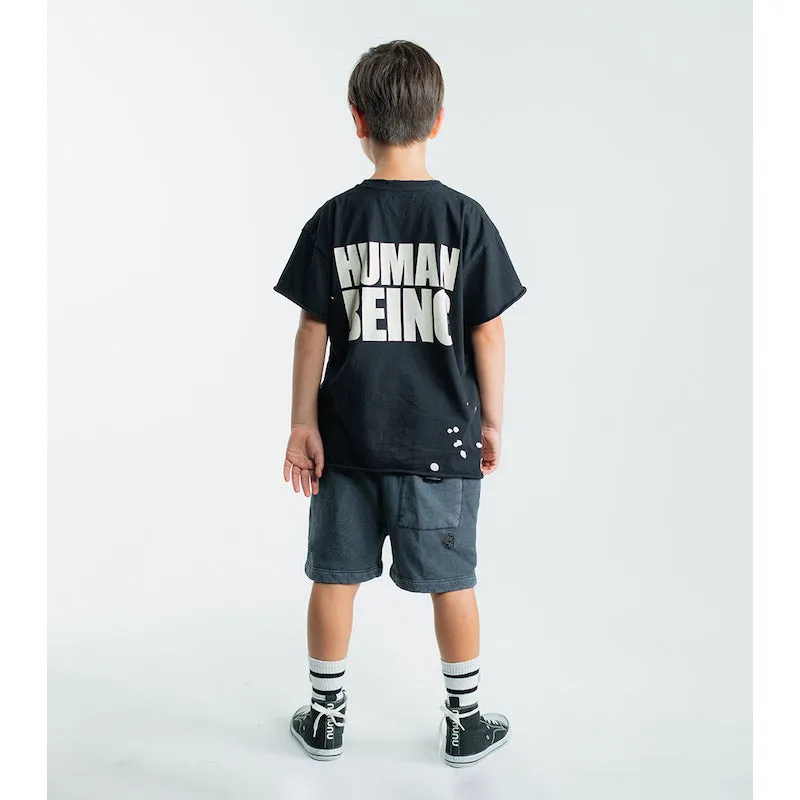 NUNUNU Only Human T-shirt Black