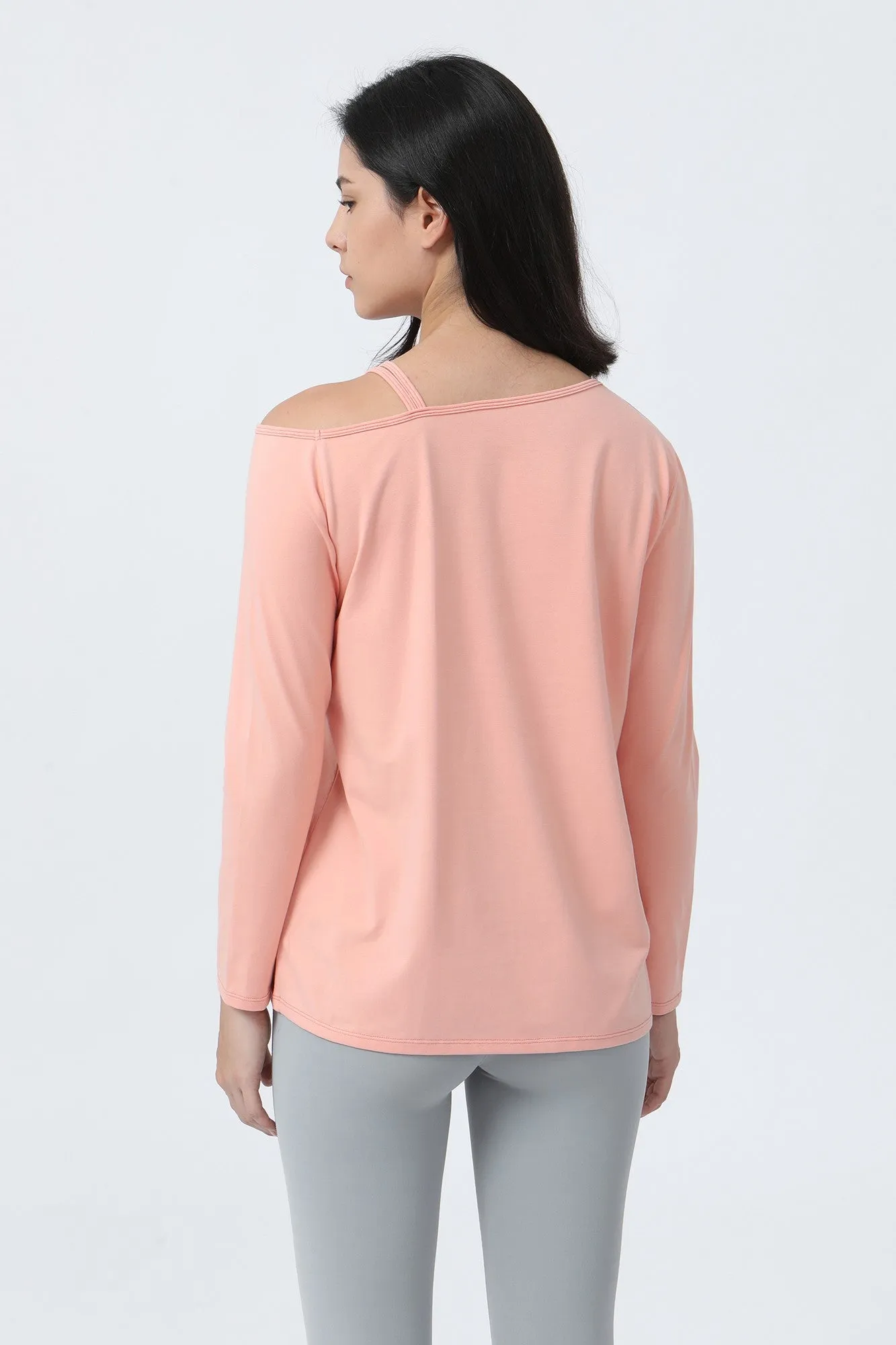 One Shoulder Strap Long Sleeve Shirt