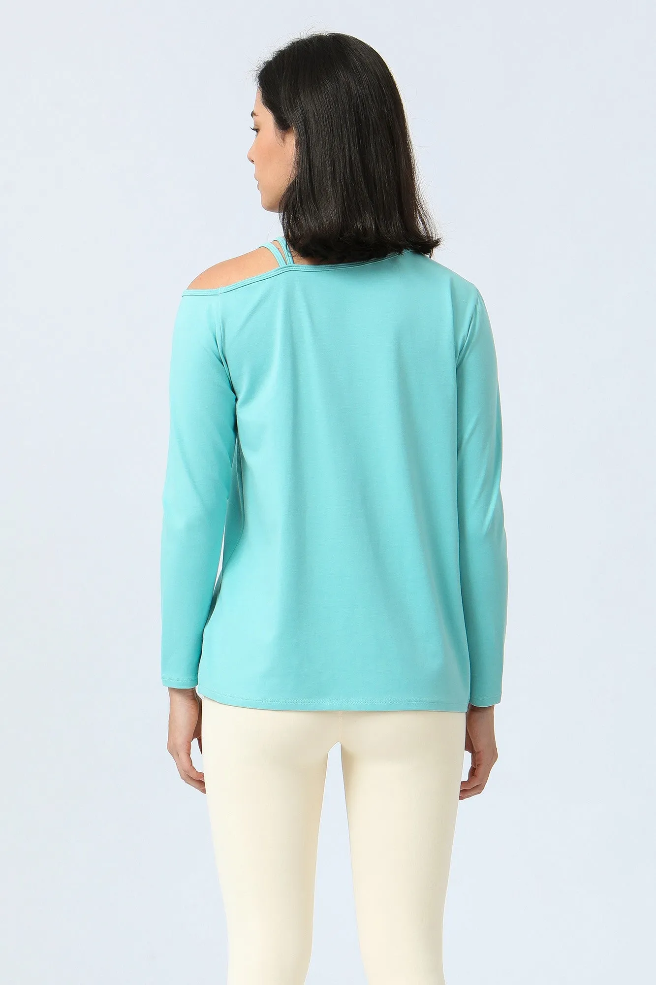 One Shoulder Strap Long Sleeve Shirt