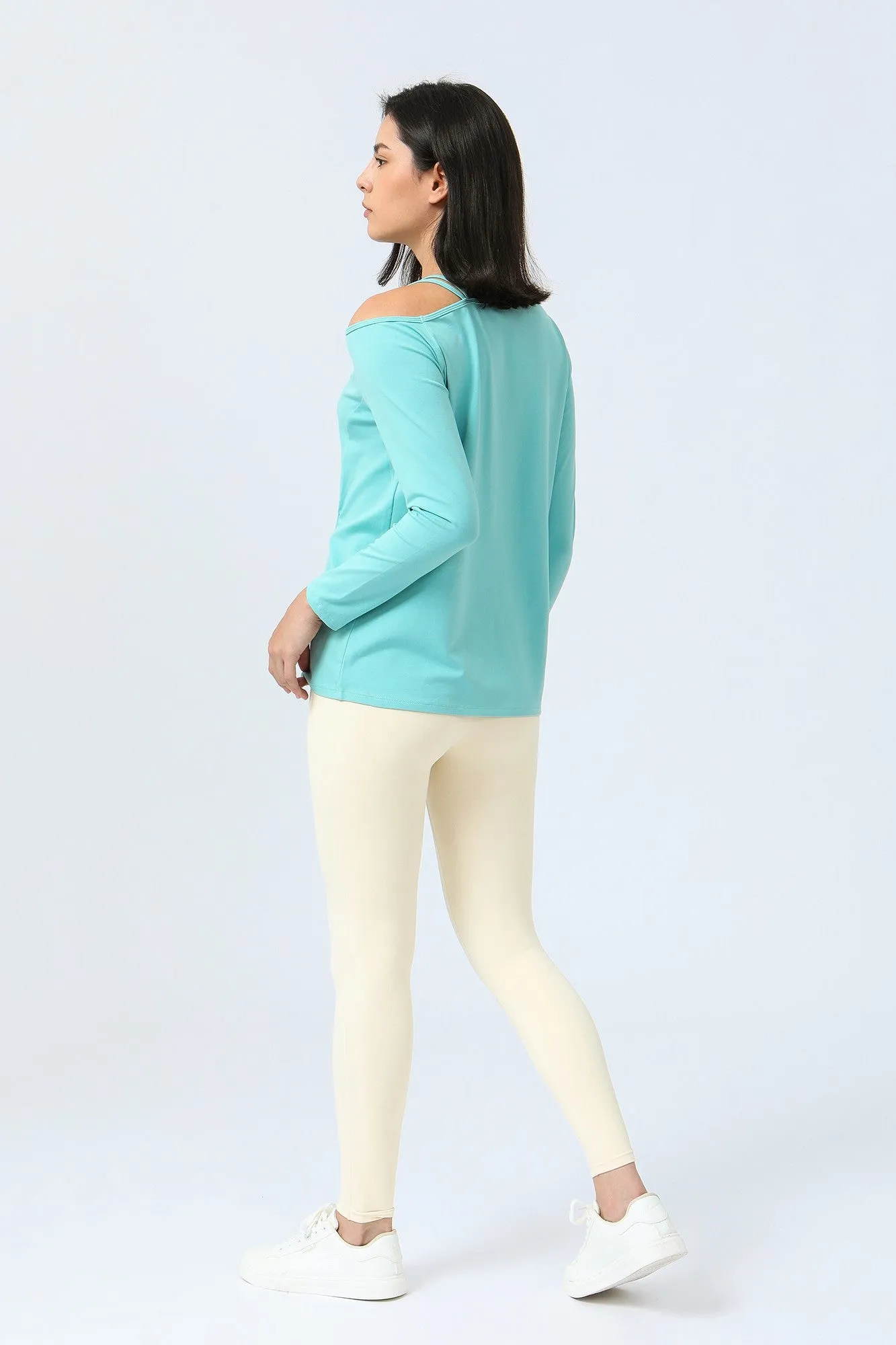 One Shoulder Strap Long Sleeve Shirt