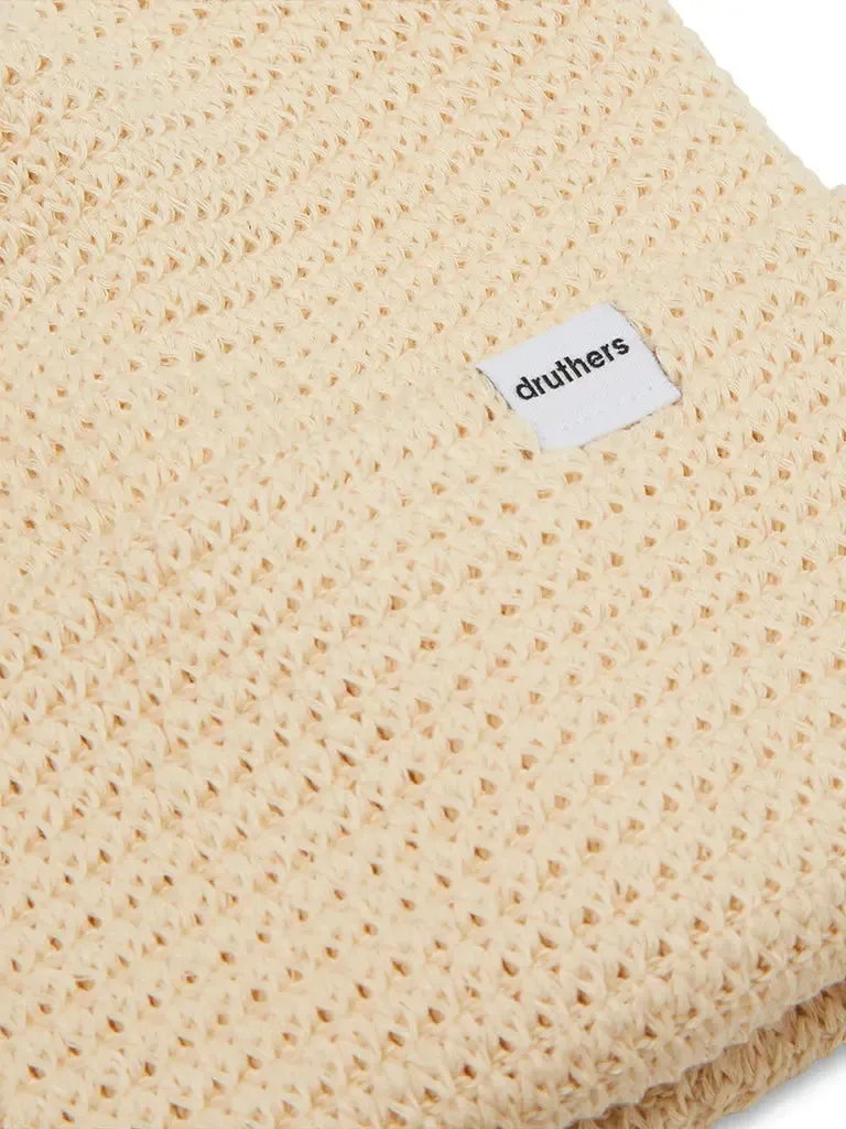 Organic Cotton Waffle Knit Beanie- Off White