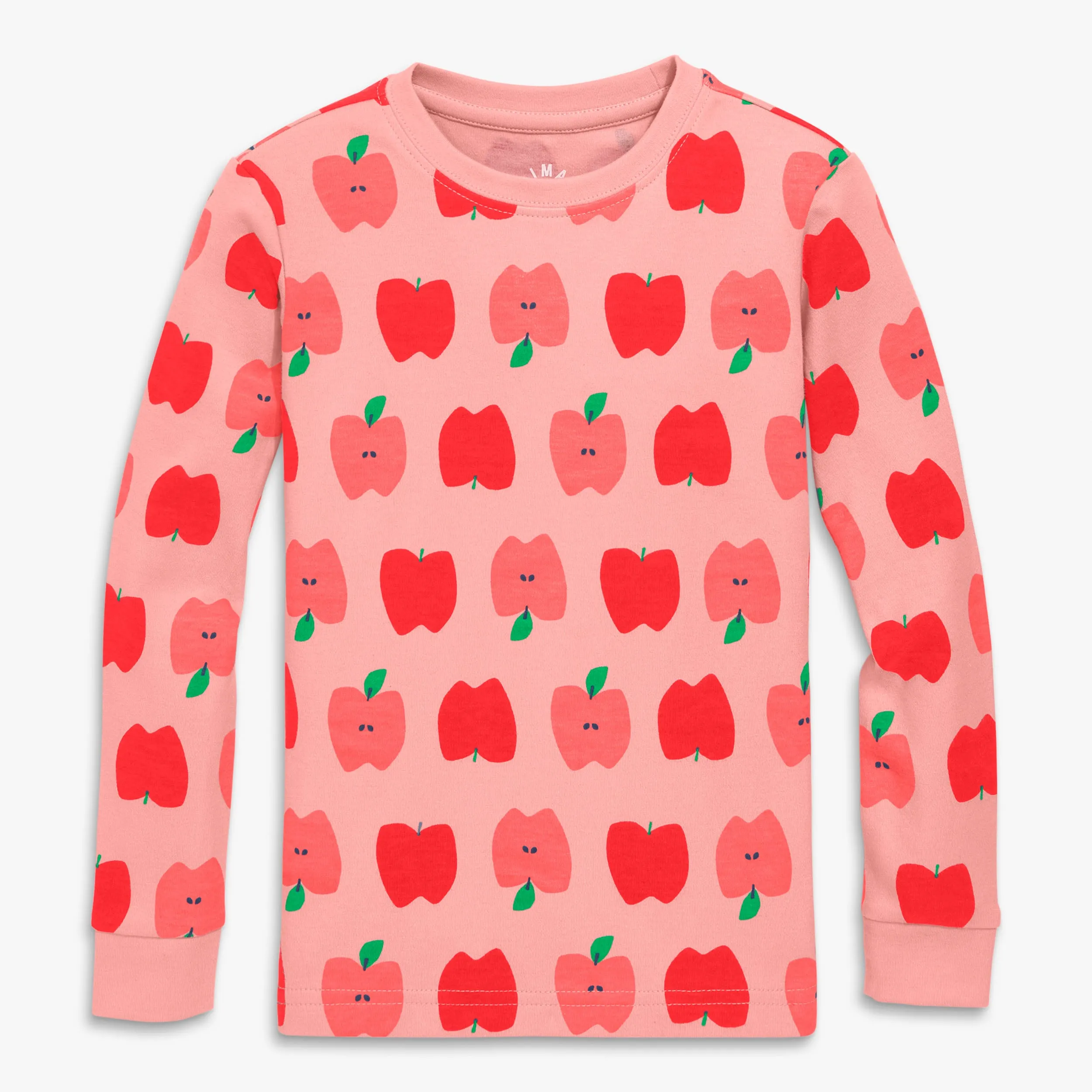 Organic long sleeve PJ top in apple orchard