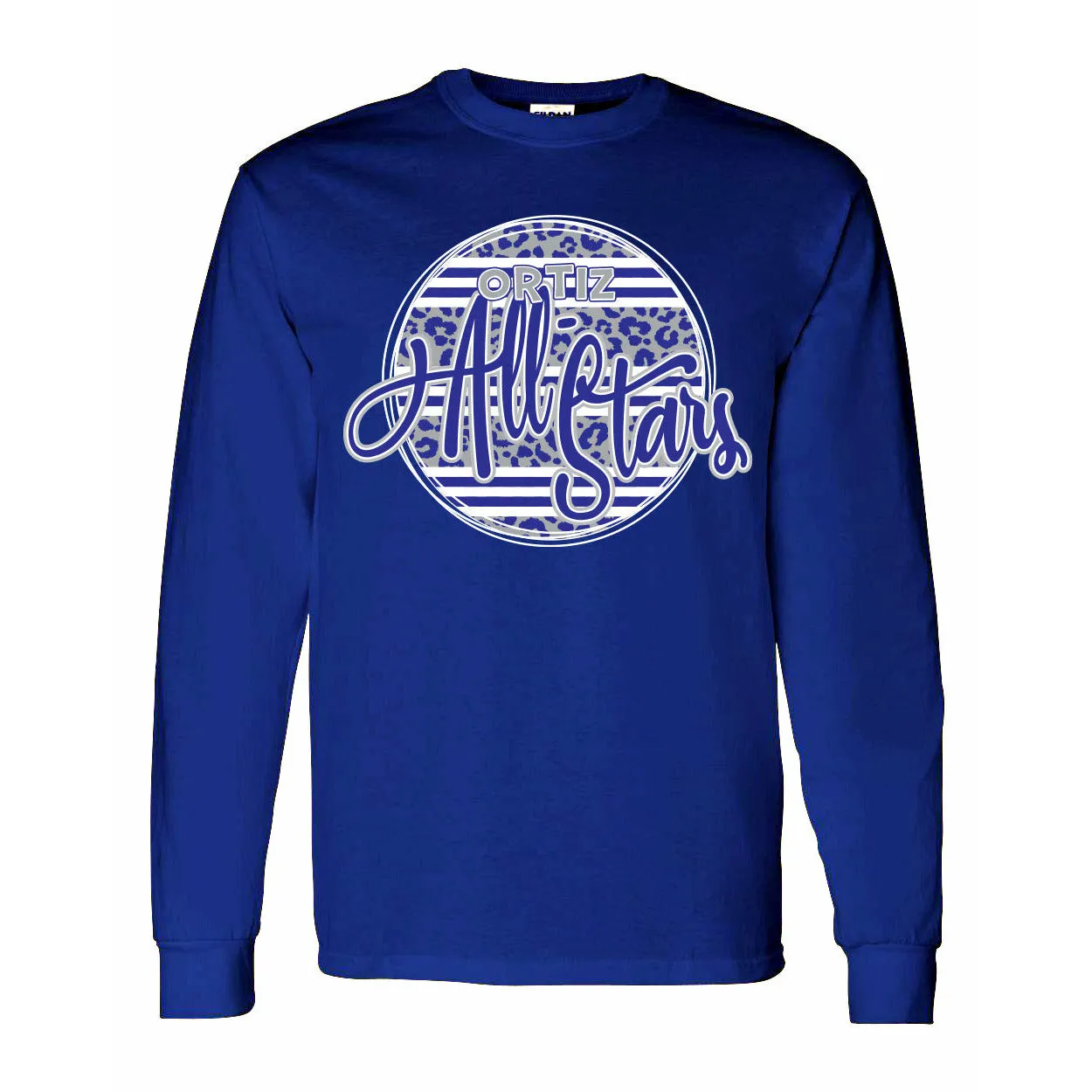Ortiz All-Stars - Animal Print Stripe Circle Long Sleeve T-Shirt