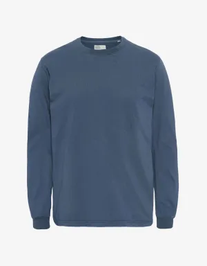 Oversized Organic LS T-shirt - Petrol Blue