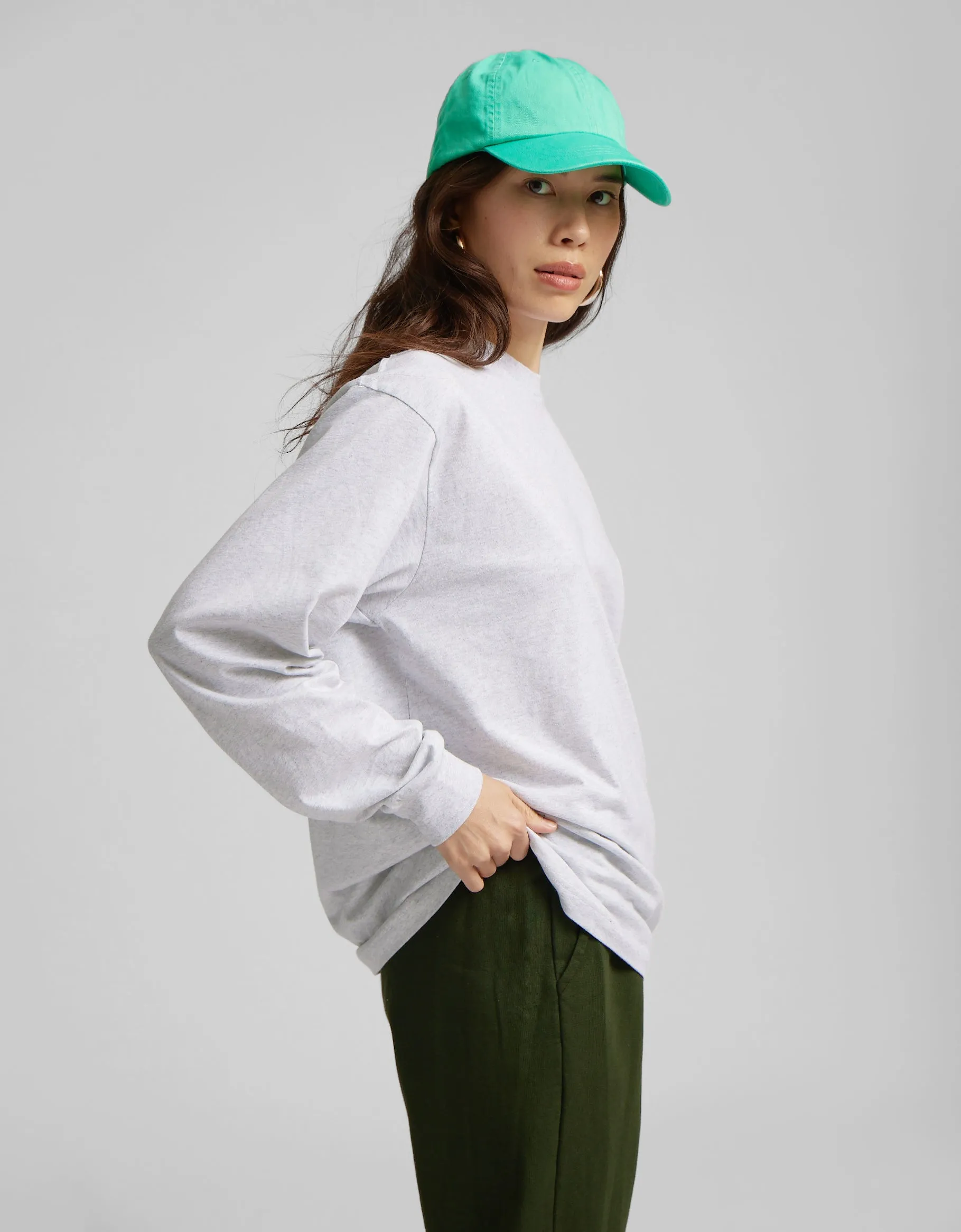 Oversized Organic LS T-shirt - Soft Lavender