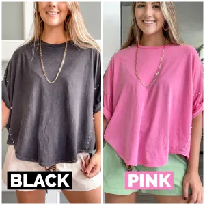 OVERSIZED STUDDED HIGH LOW TOP