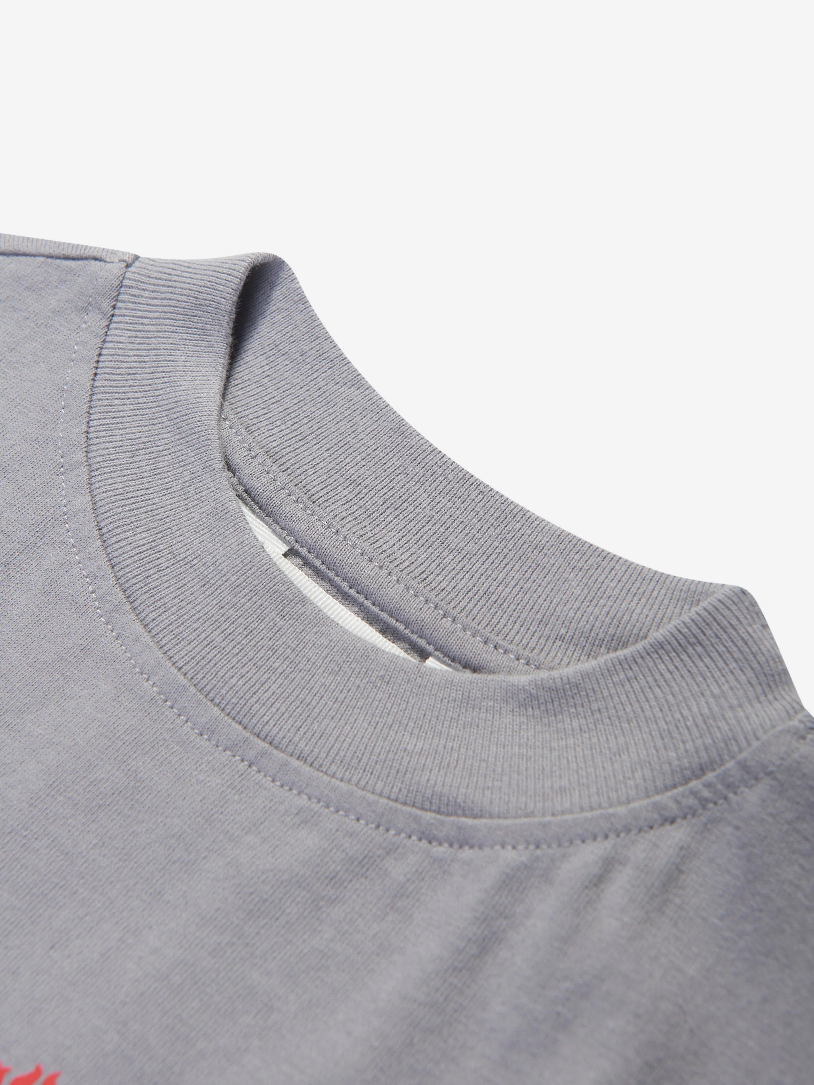Palm Angels Boys Flames Regular T-Shirt in Grey