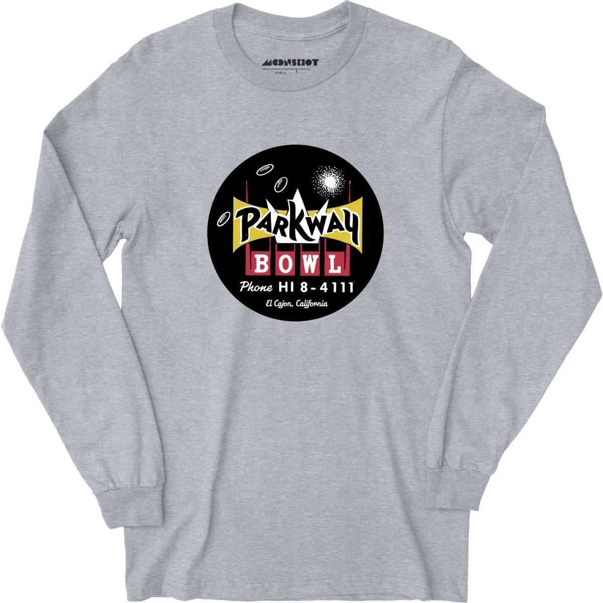 Parkway Bowl - El Cajon, CA - Vintage Bowling Alley - Long Sleeve T-Shirt
