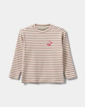 PERNILLASK T-SHIRT LONG SLEEVE - Off White Striped