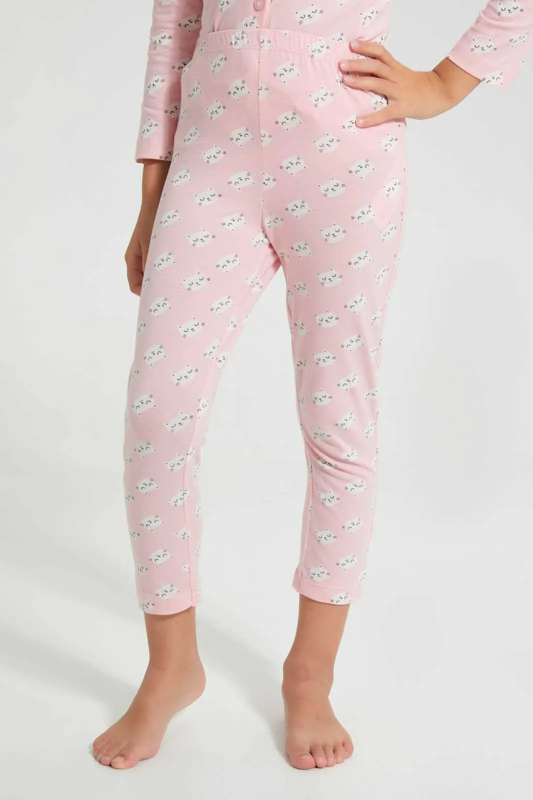 Pink Allover Printed Pyjama Set (2 Piece)