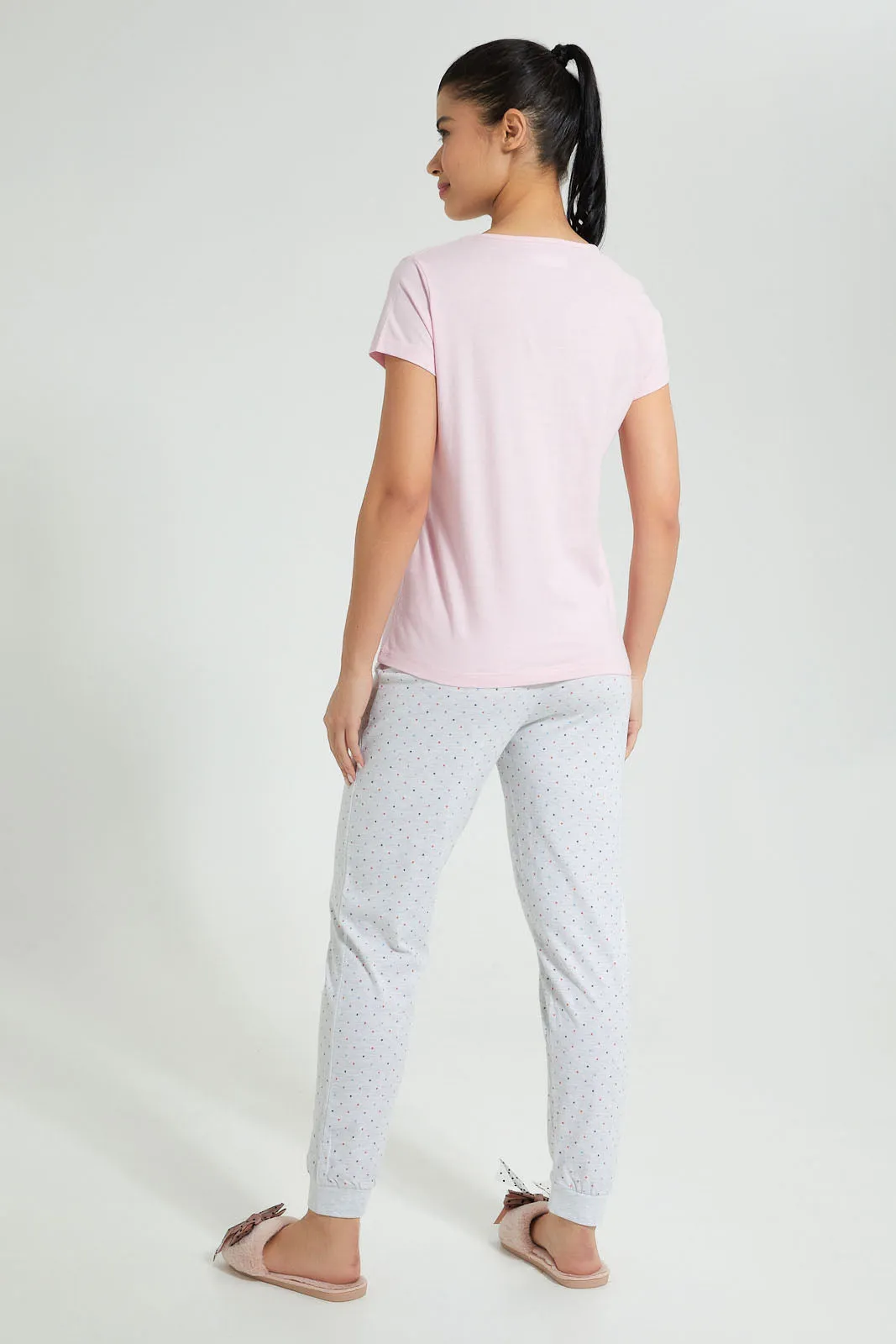 Pink And Grey Strong Girls Pyjama Set (2 Piece)