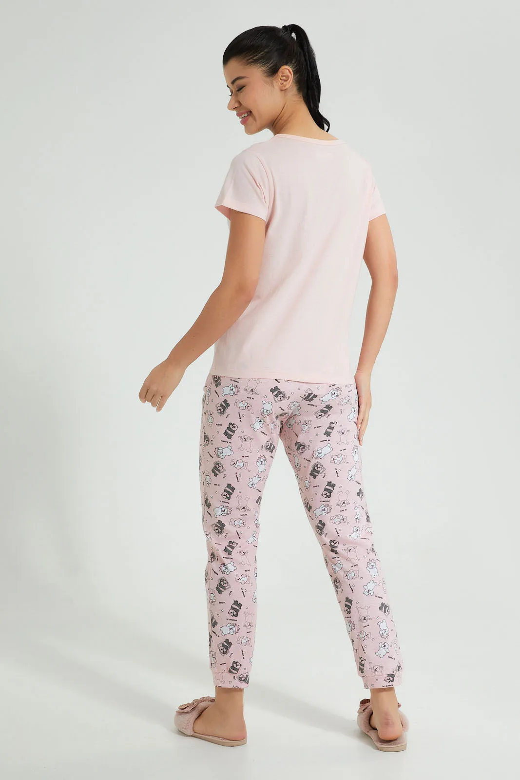 Pink Bearly Pyjama Set (2 Piece)