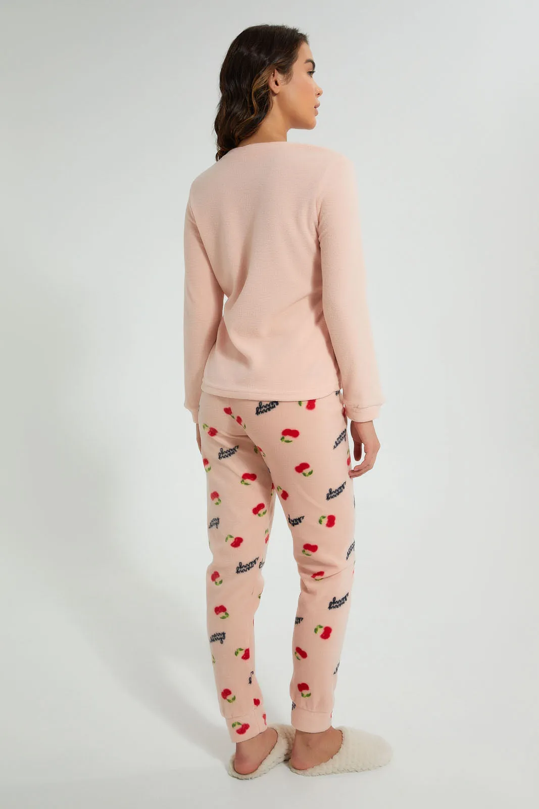 Pink Cheery Print Pyjama Set (2 Piece)
