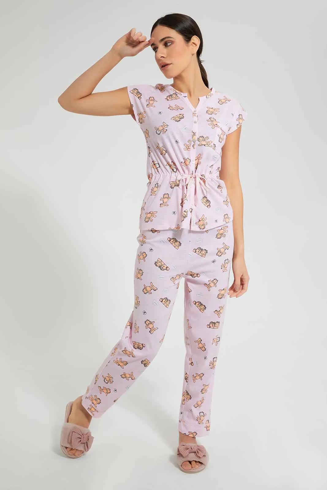 Pink Garfield Pyjama Set (2 Piece)