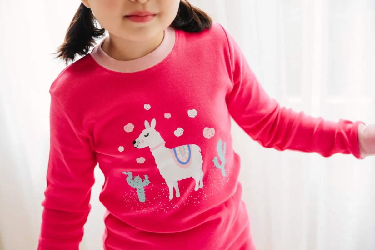 Pink Llama Long Sleeve Pajama