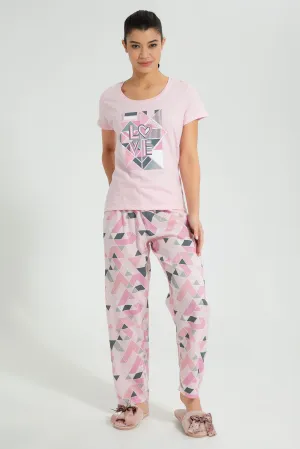 Pink Love Pyjama Set (2 Piece)