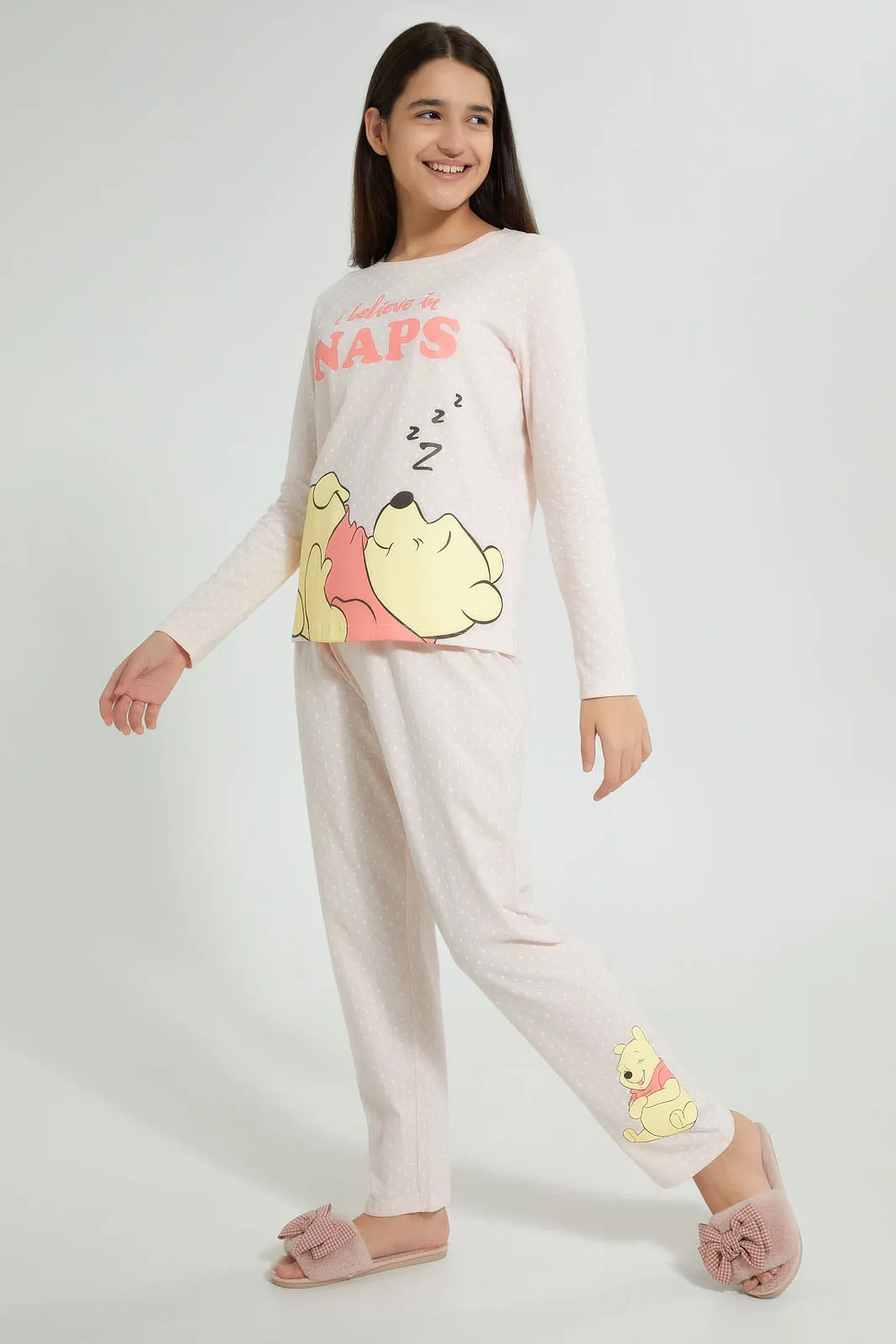 Pink Winnie The Pooh Pajama Set (3 Piece)