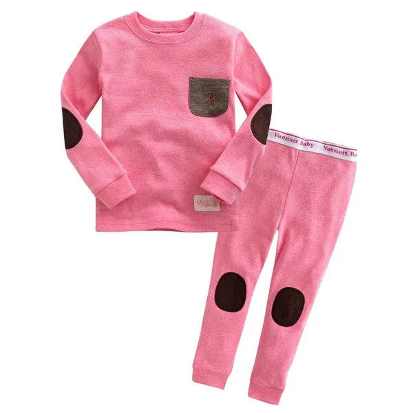 Pocket Pink Patch Long Sleeve Pajamas