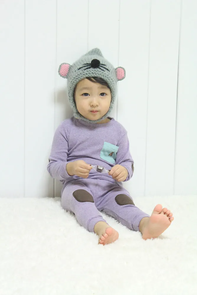 Pocket Purple Patch Long Sleeve Pajamas
